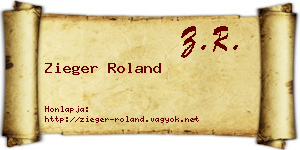 Zieger Roland névjegykártya